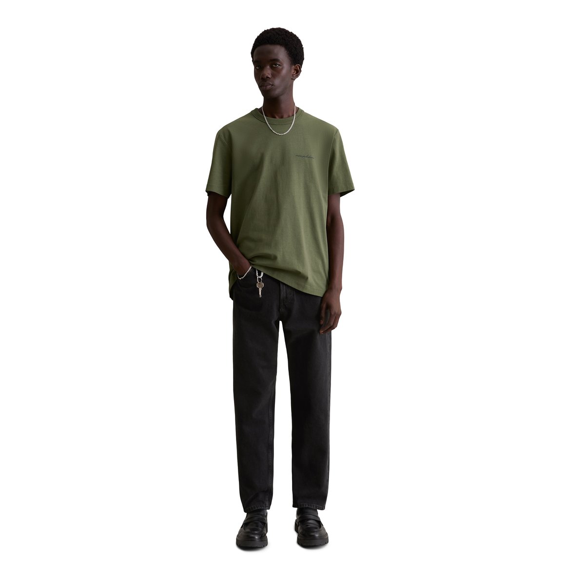 T-shirt relaxed en jersey de coton bio épais vert fonce, MARC O’POLO DENIM