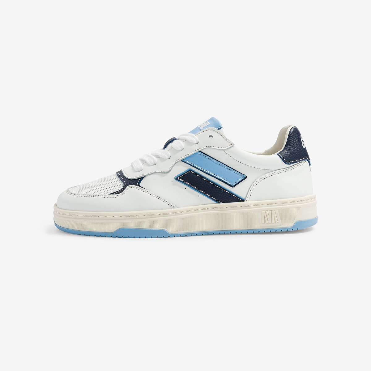Baskets en cuir Flow blanc/bleu, CAVAL