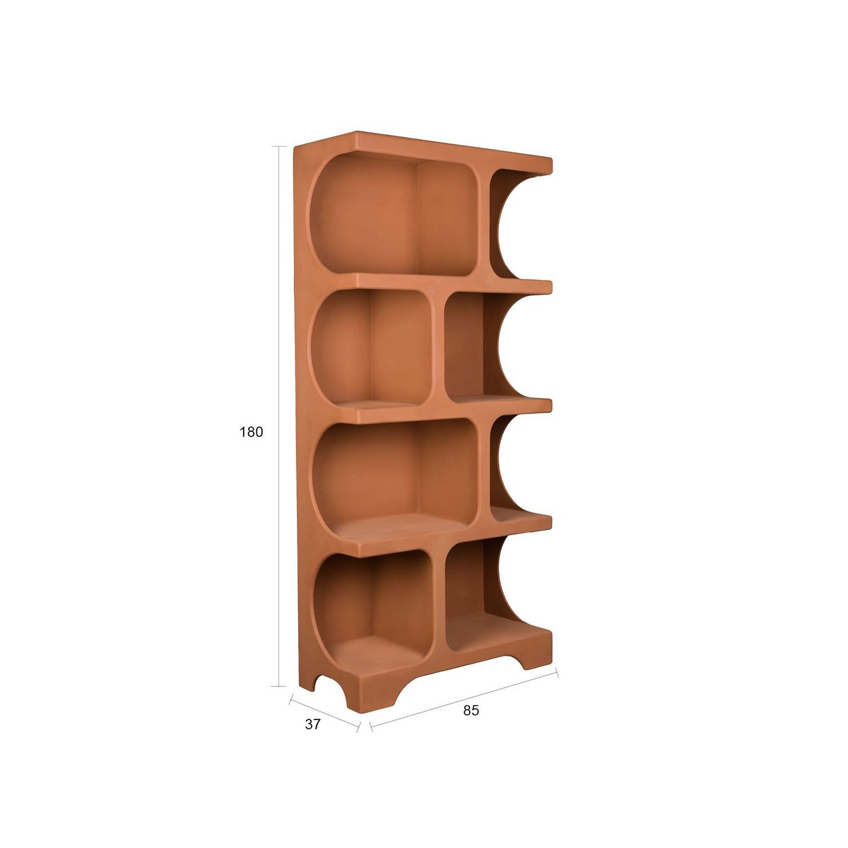 Bibliothèque design en bois, DUNDEE terracotta, DUTCHBONE