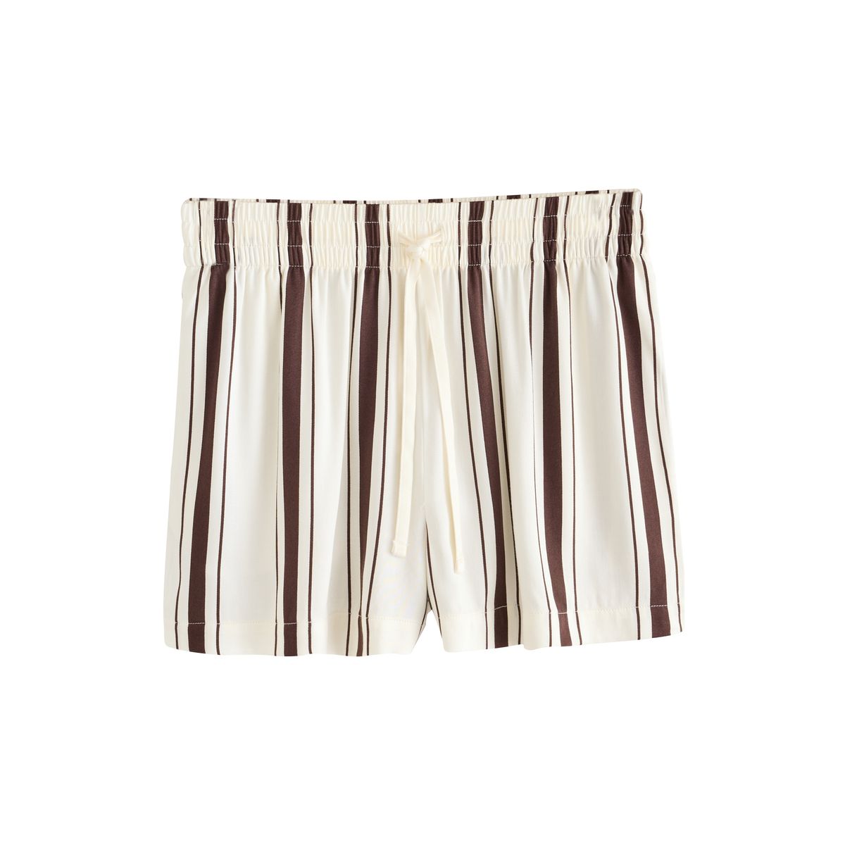 Pyjama short et débardeur nageur studio rayures crème/marron chocolat, NEXT