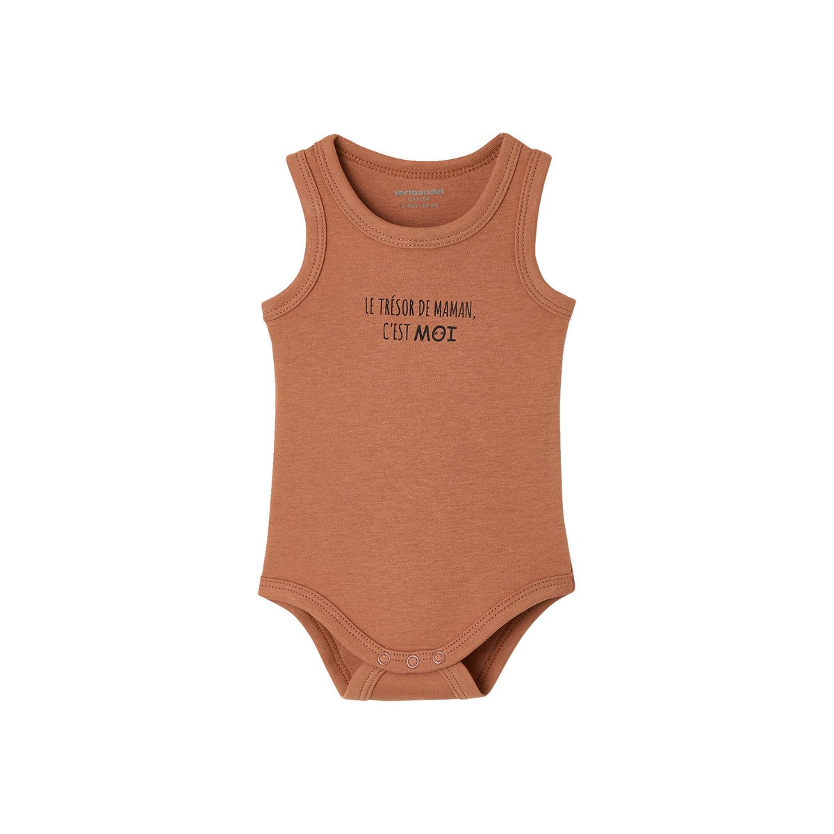 Lot de 2 bodies coton biologique anthracite, VERTBAUDET