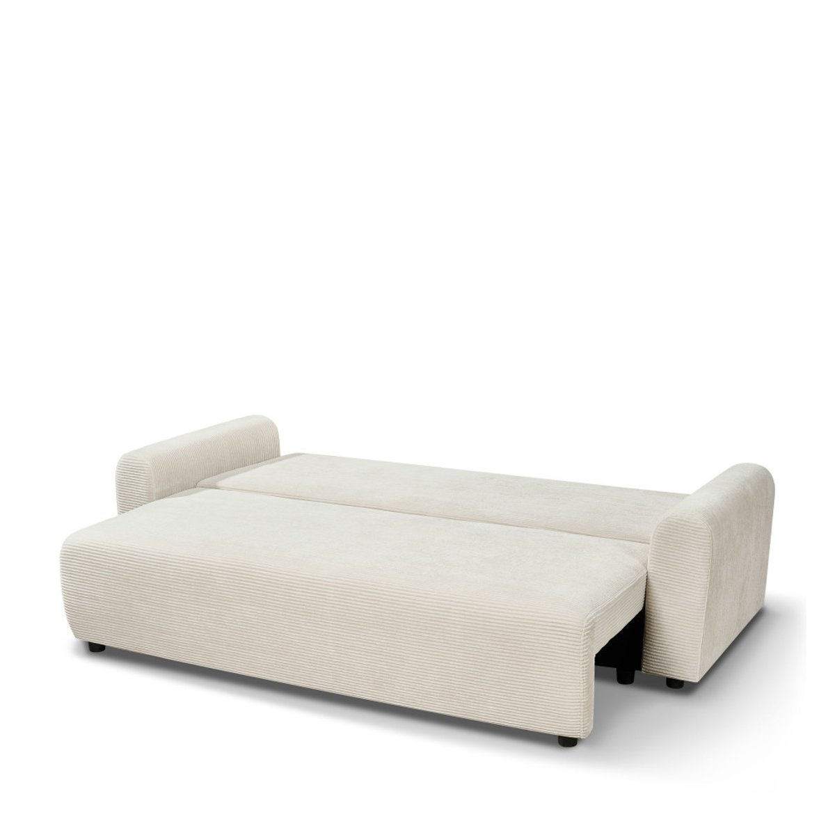 Canapé convertible 3 places en velours côtelé- POL beige, DRAWER