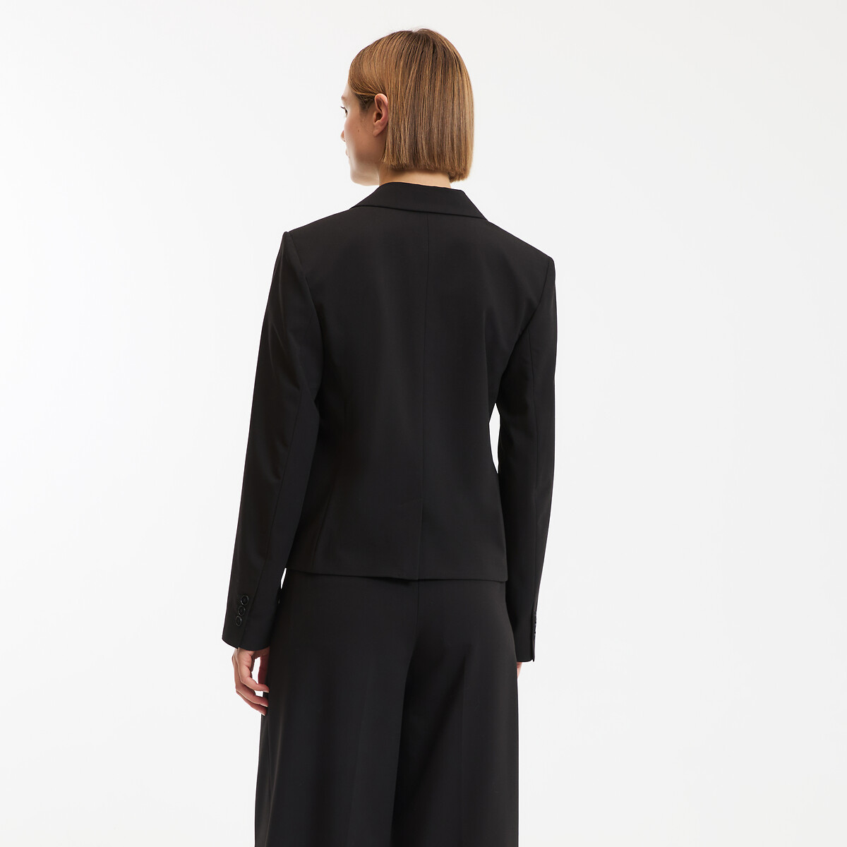 Blazer court coupe cintrée noir, LA REDOUTE COLLECTIONS