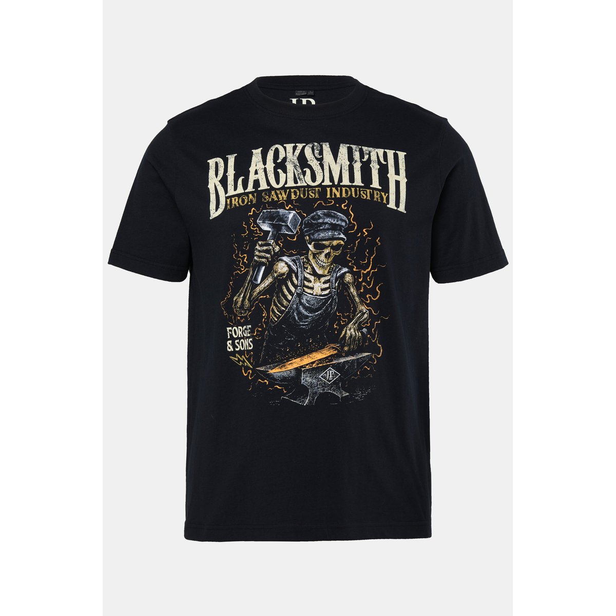 T-shirt à manches courtes et imprimé noir, JP1880
