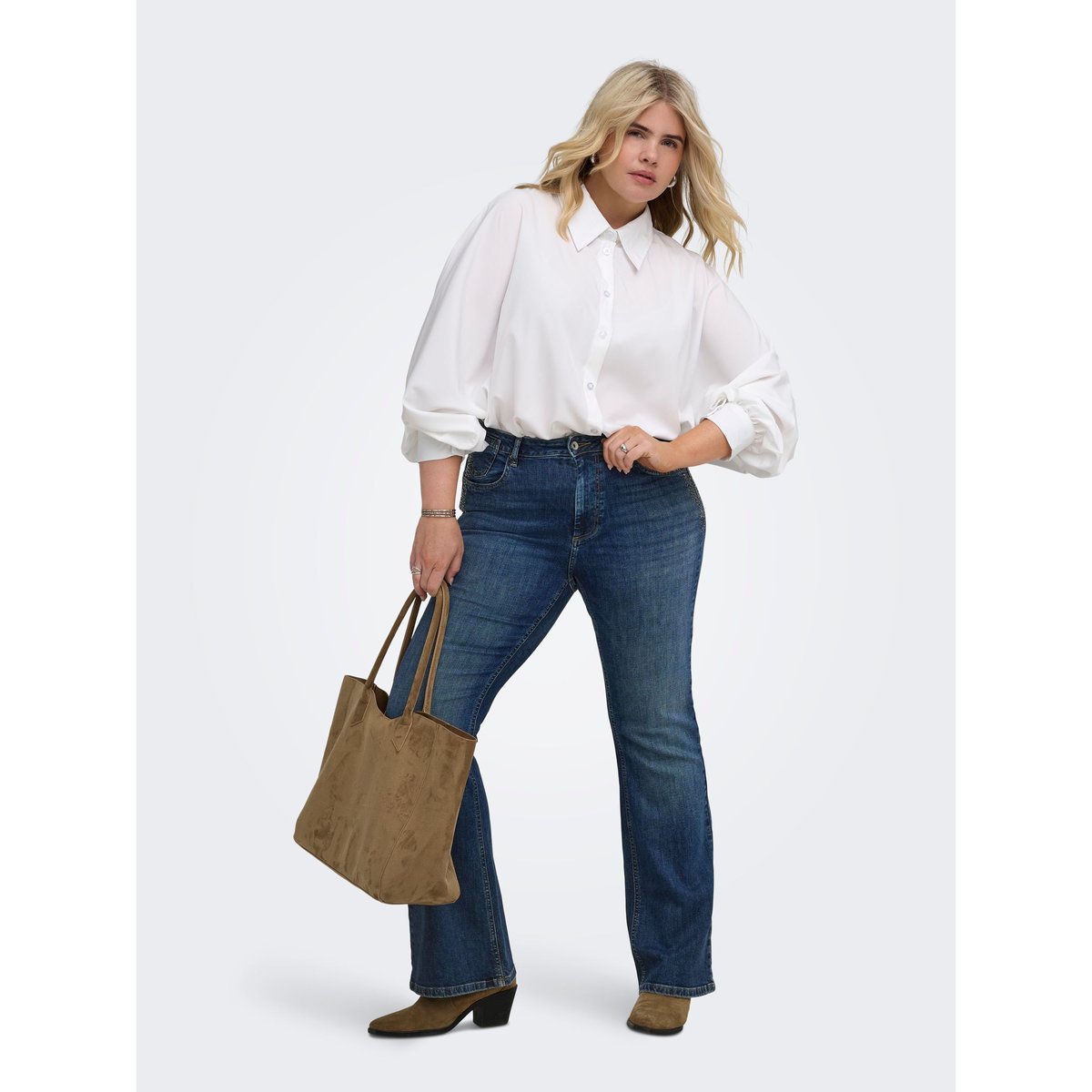 Jean Flared dark blue denim, ONLY CARMAKOMA