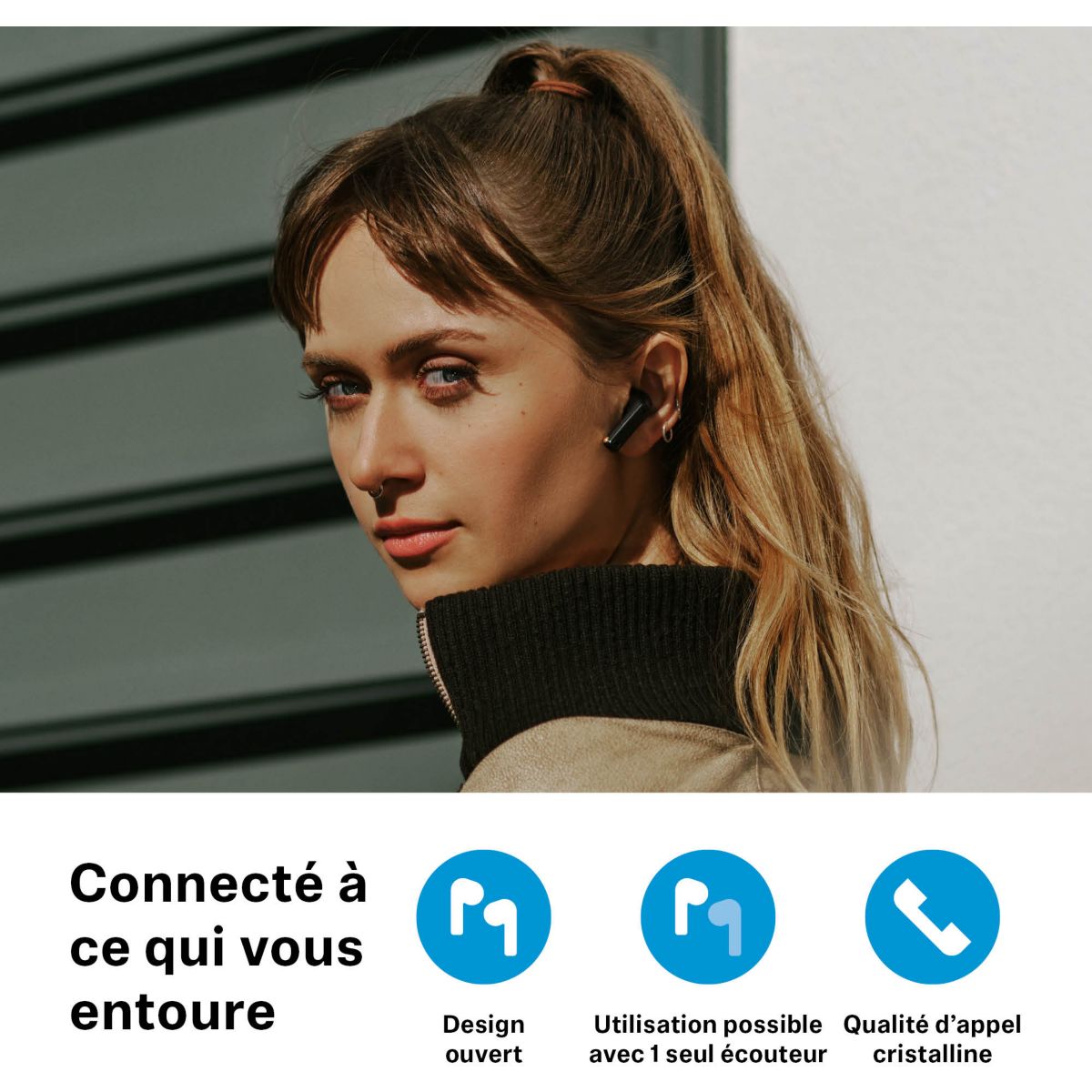 Ecouteurs Accentum Open Noir couleur unique, SENNHEISER