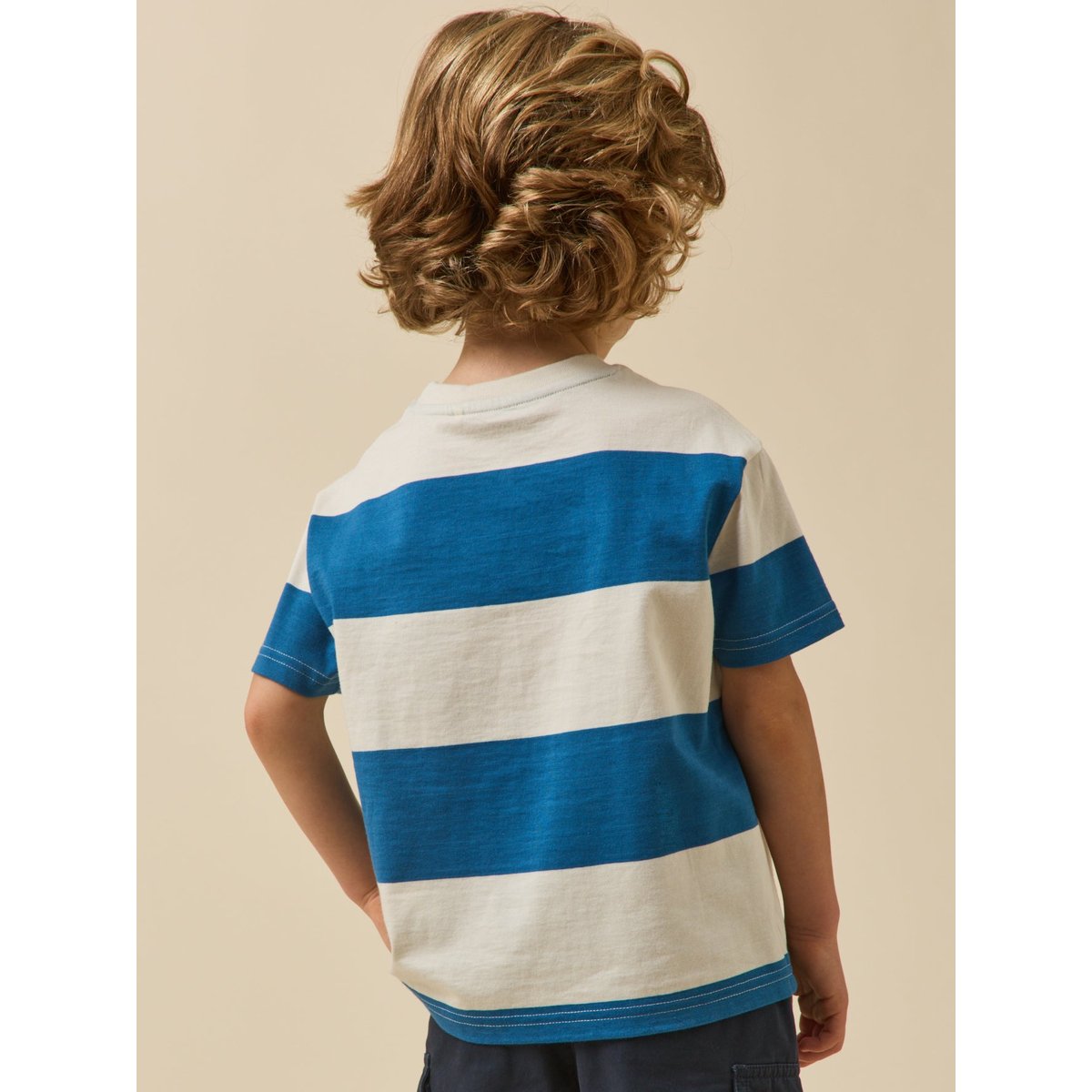 T-shirt rayée  - coton biologique rayure bleue, CYRILLUS