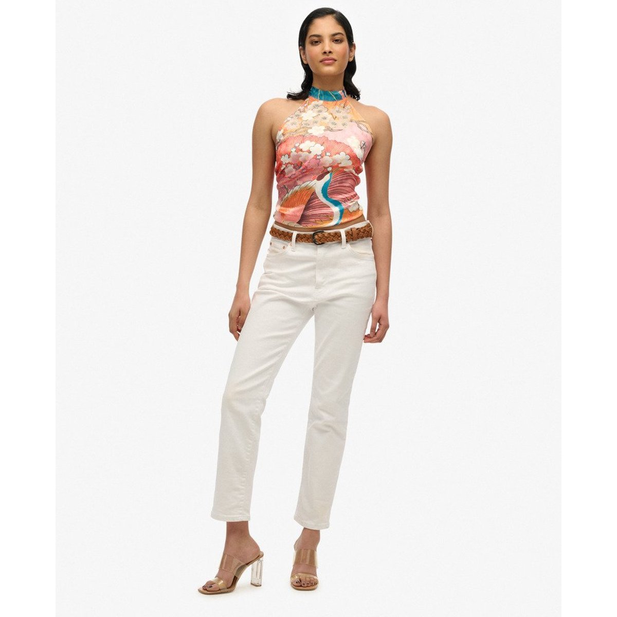 Haut à dos nu en jacquard corail kam, SUPERDRY