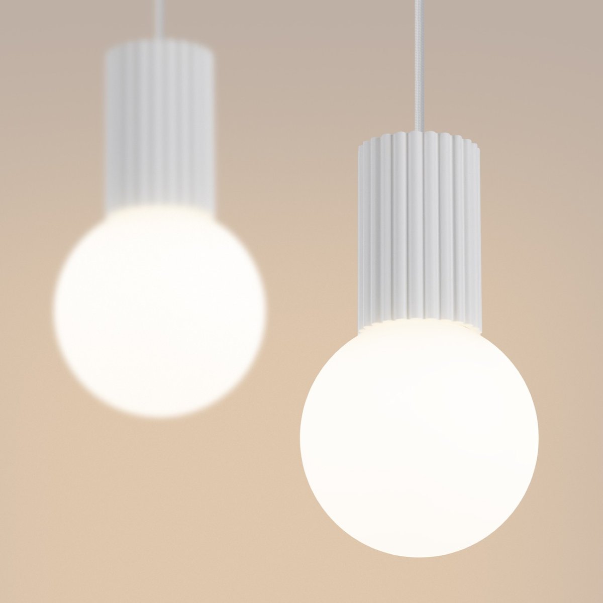 Suspension Aluminium Blanc G9 2 Halo blanc, EDEN