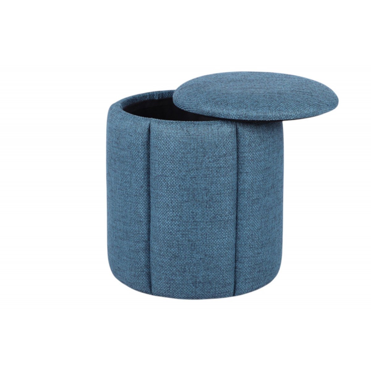 Pouf rond en tissu Ø36 cm Olivia bleu, AMADEUS