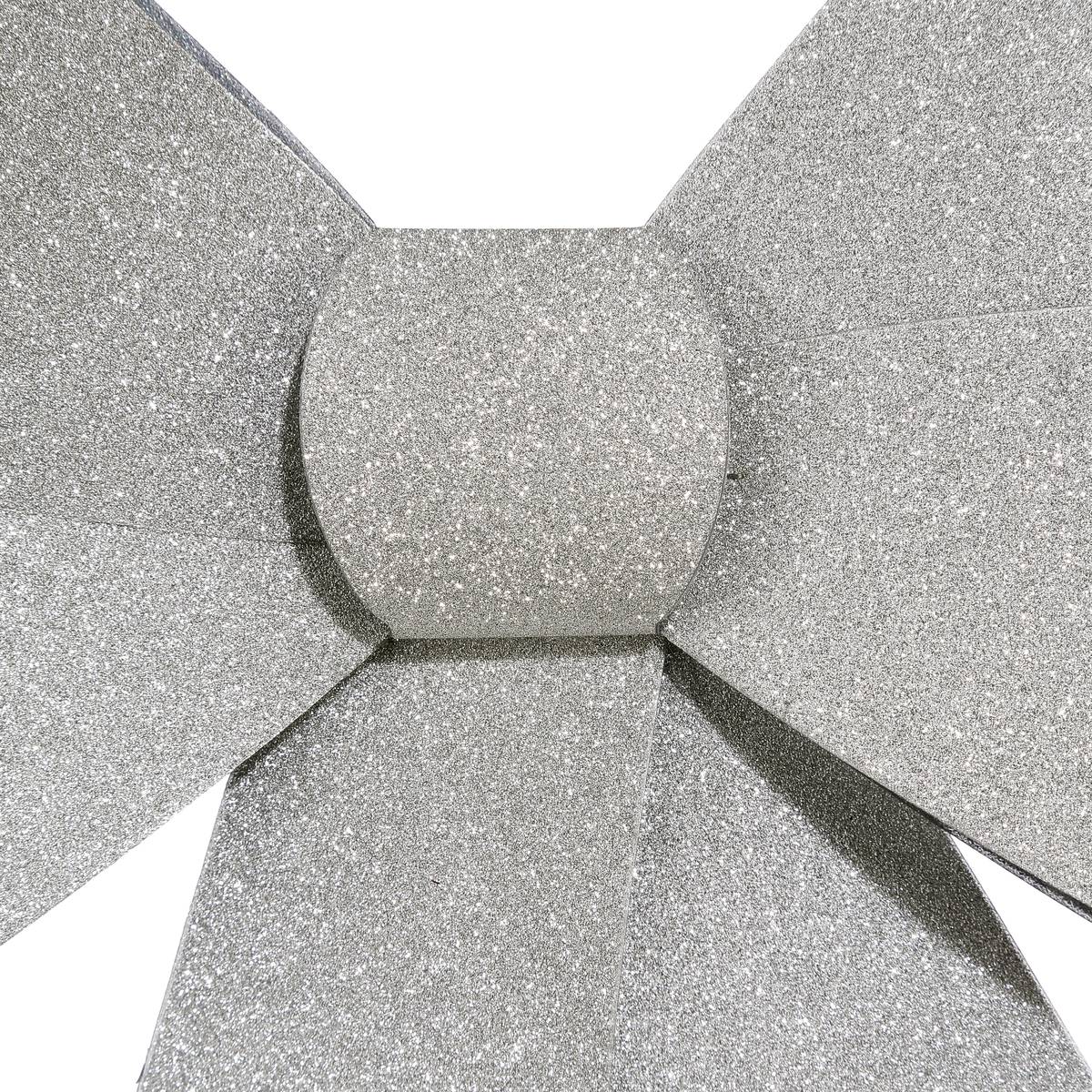 Décoration Nœud Paillettes argenté, ATMOSPHERA