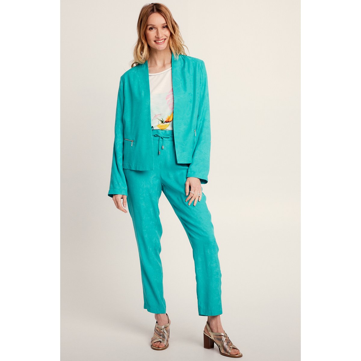 Veste droite fluide vert, BREAL