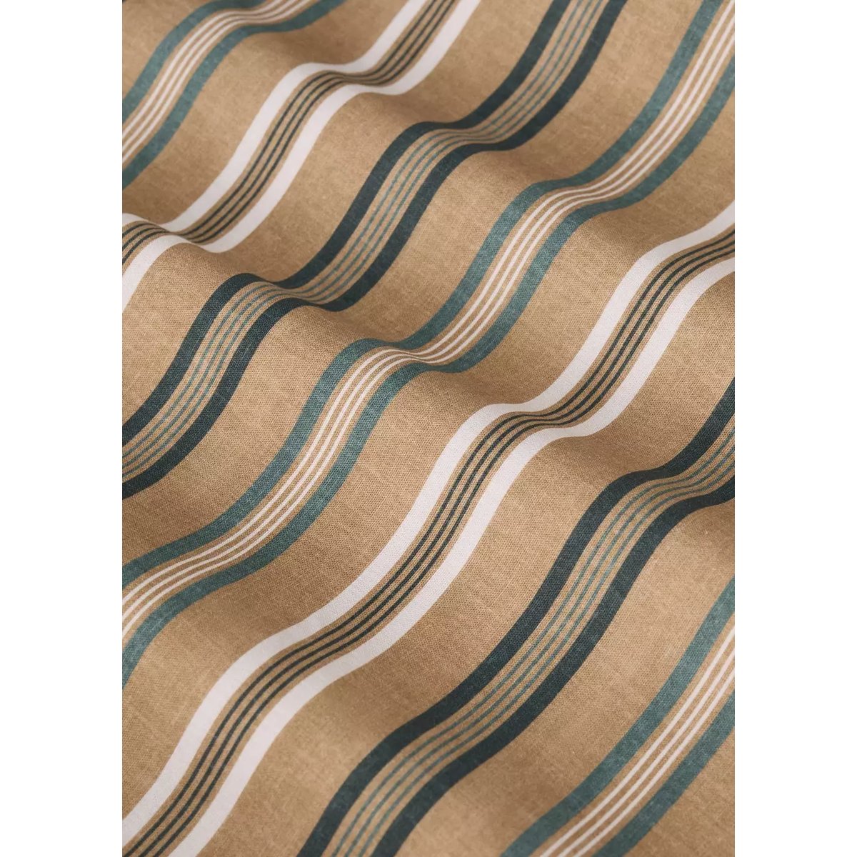 Housse de couette percale de coton rayures multicolores Lit 90 cm tabac, MANGO HOME