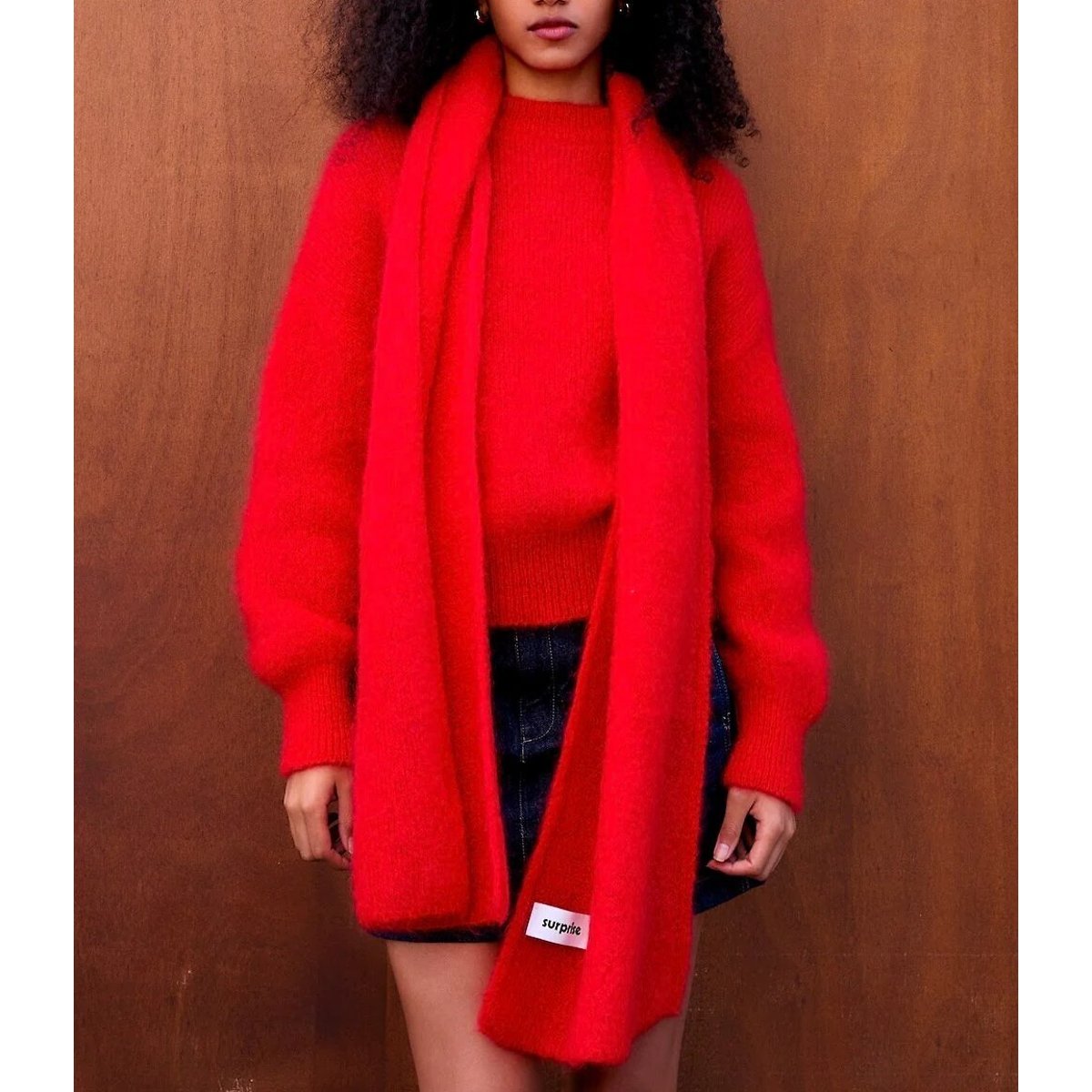 Sciarpa prevalentemente in mohair, Donna rosso, SURPRISE