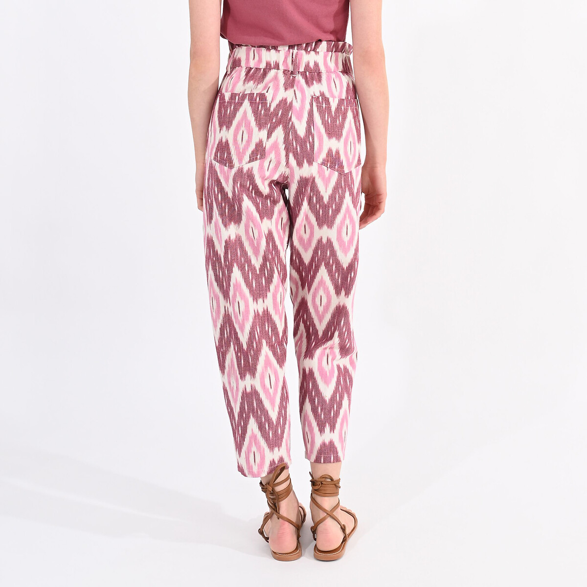 Pantalon cigarette imprimé rose, MOLLY BRACKEN