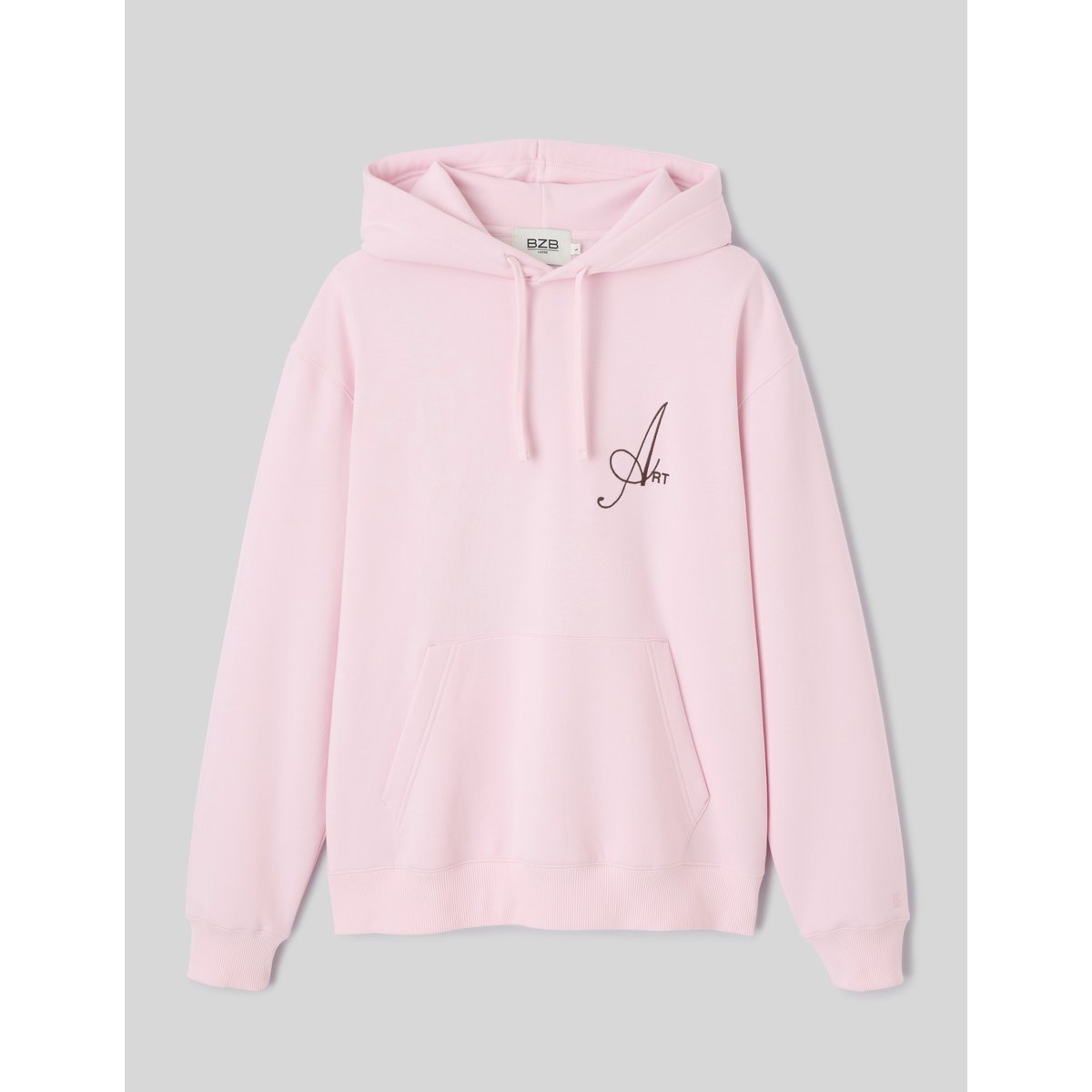 Sweat imprimé et brodé rose pâle, BZB