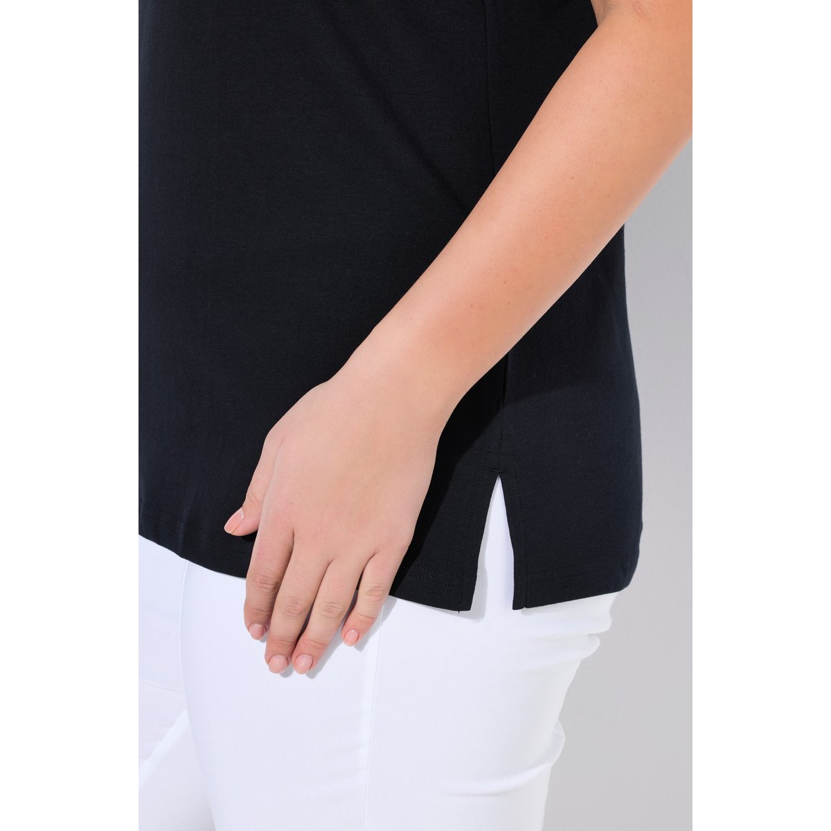 T-shirt, motif crevettes, coupe classique noir, ULLA POPKEN
