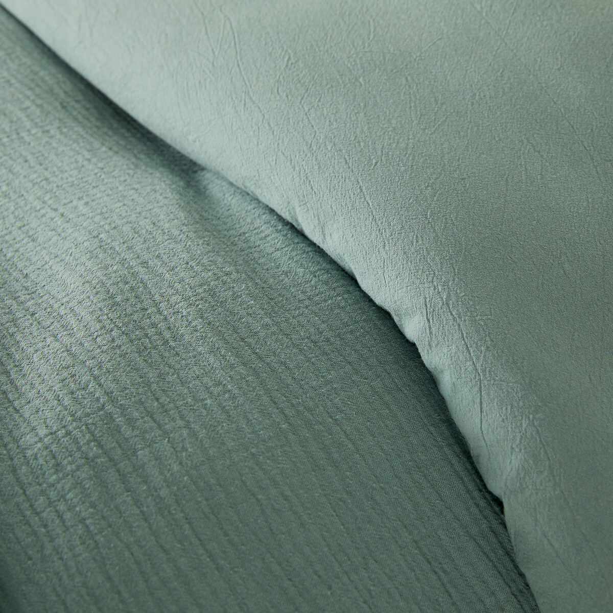 Copripiumino in cotone garzato/cotone lavato, Kumco eucalyptus, LA REDOUTE INTERIEURS