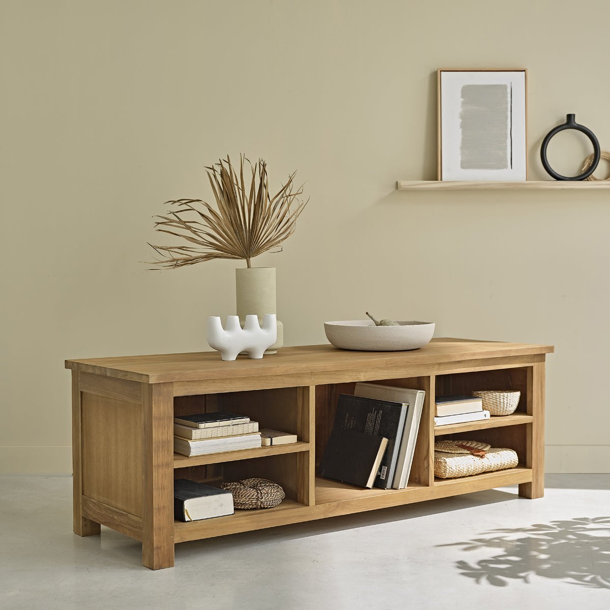 Meuble TV en bois de teck 150 cm BOSTON naturel, BERAH GETAH