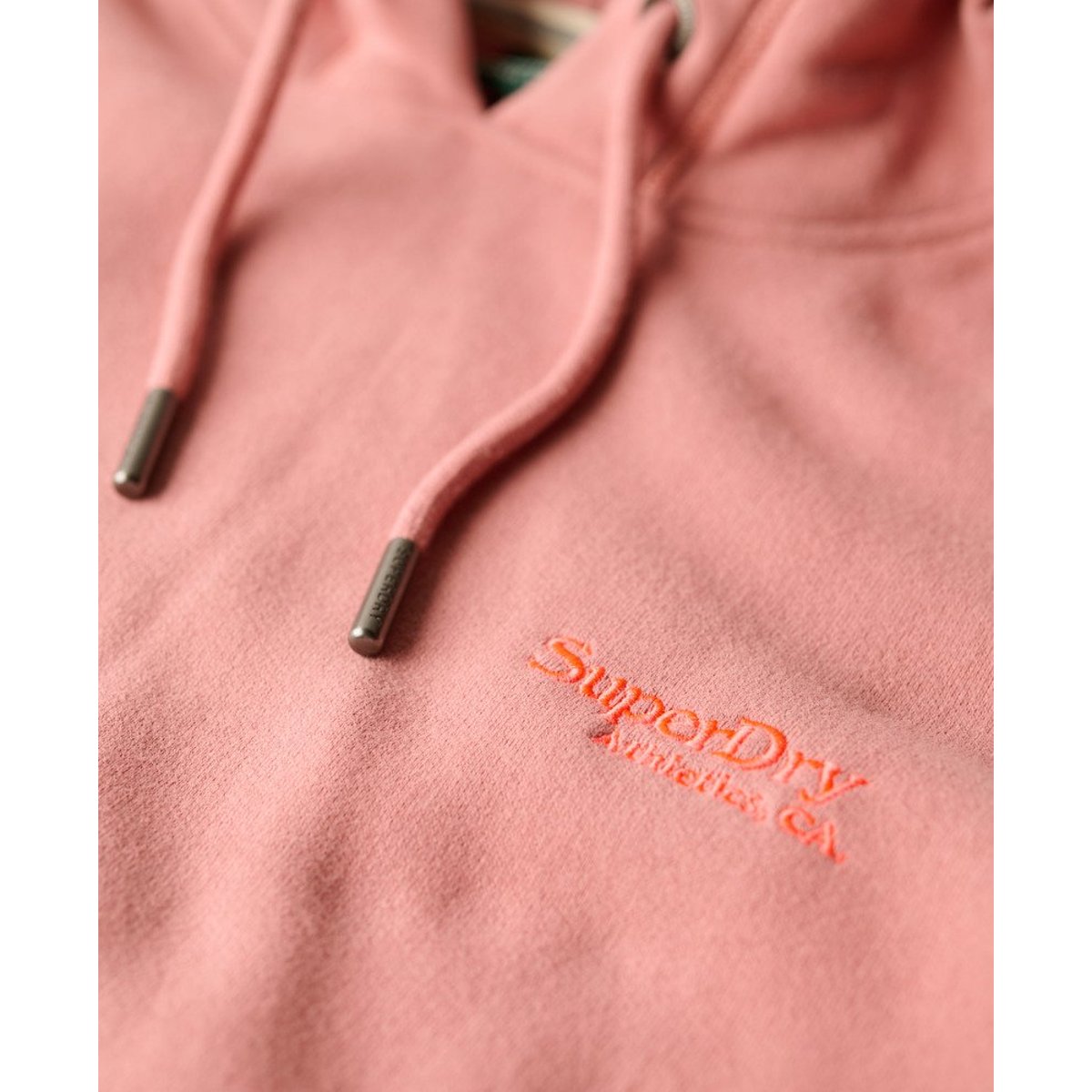 Sweat à capuche à logo Essential rose cendré, SUPERDRY