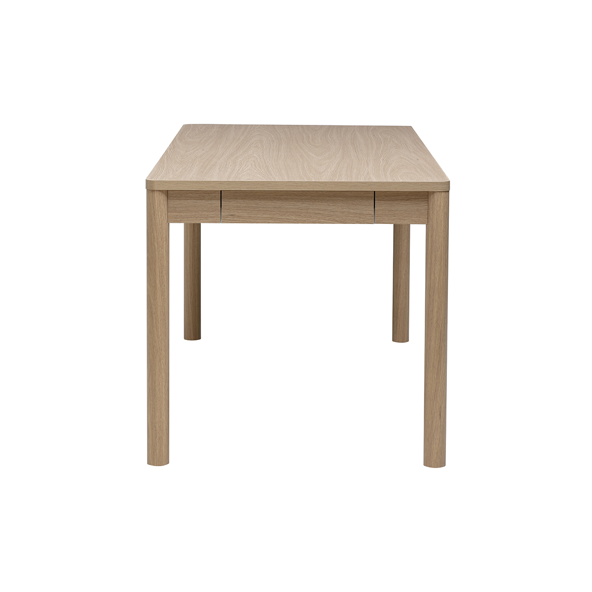 Table à manger rectangulaire avec rangements finition bois clair chêne L160 cm IZZIE couleur unique, MILIBOO