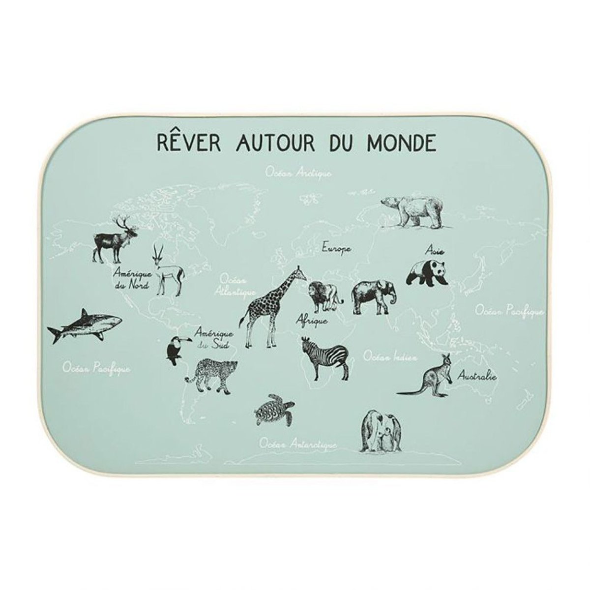 Décoration Murale Carte Du Monde Kaki 70x50 vert, DECORATIE
