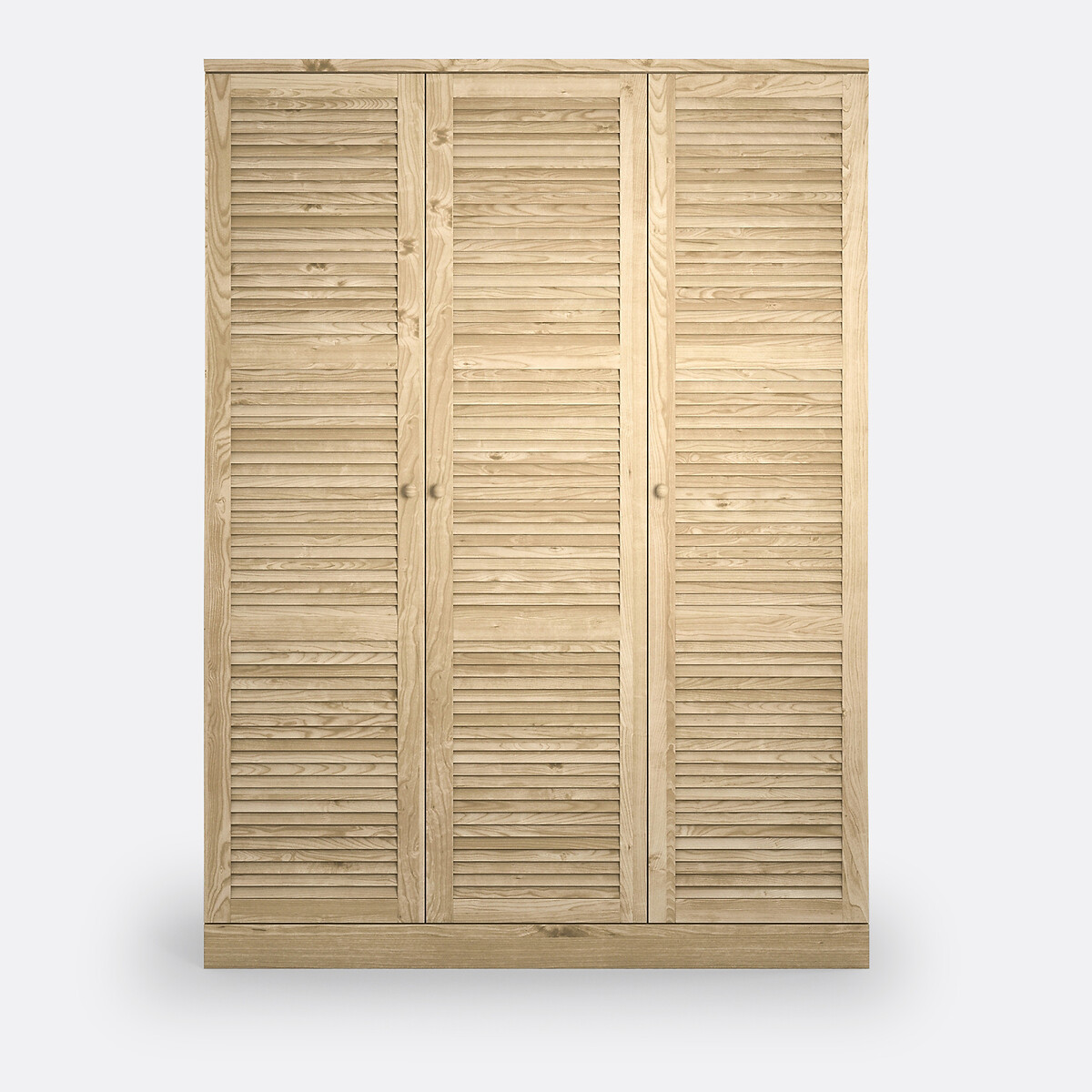 Mayor 3-Door Wardrobe untreated light wood, SO'HOME