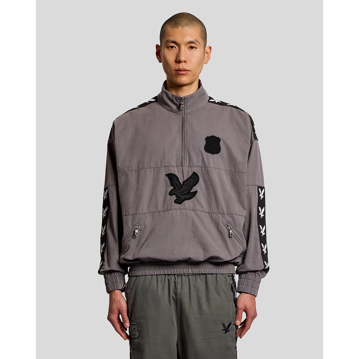 Veste droite en coton gris délavé, LYLE & SCOTT
