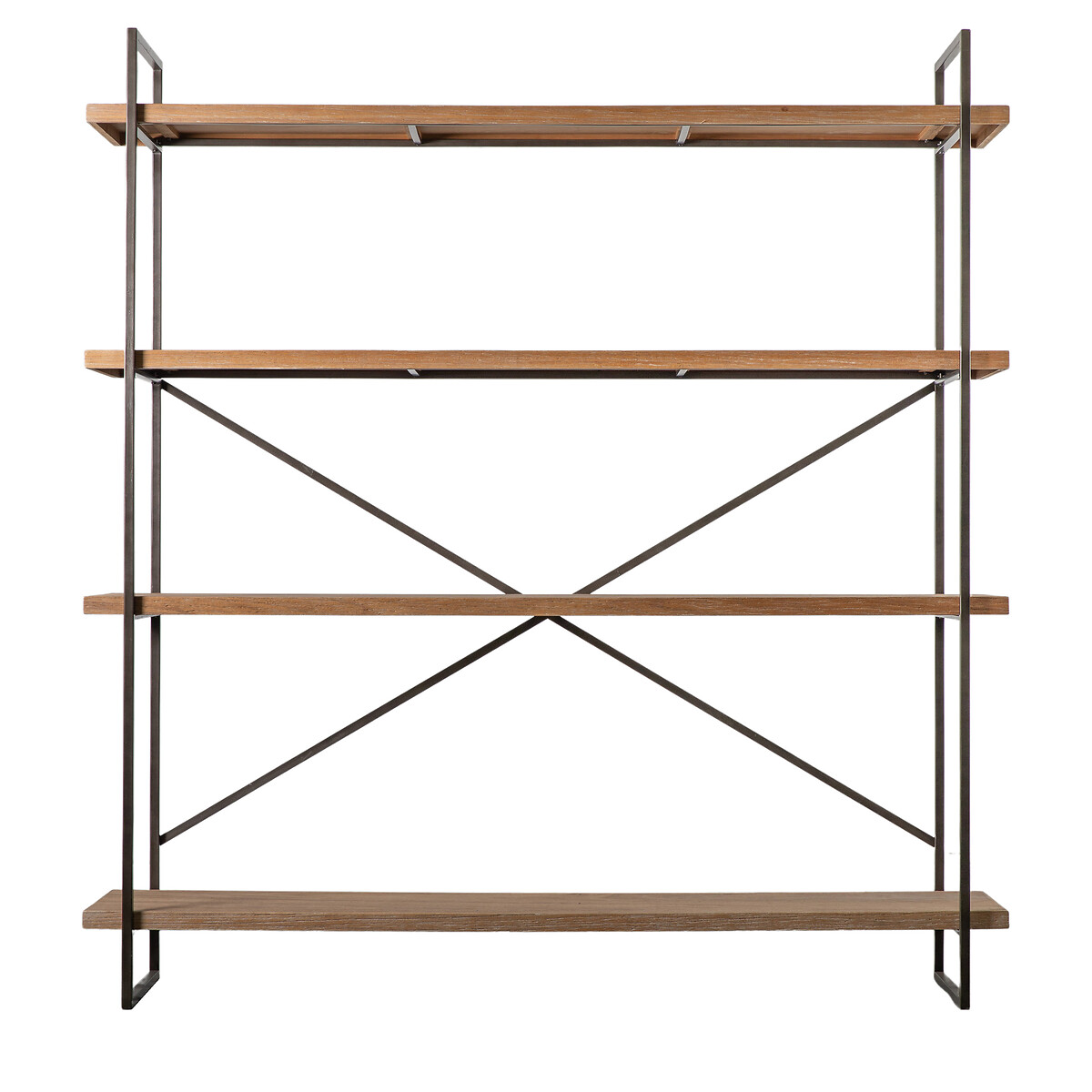 Oakley Rustic Industrial Display Shelving Unit light wood, SO'HOME