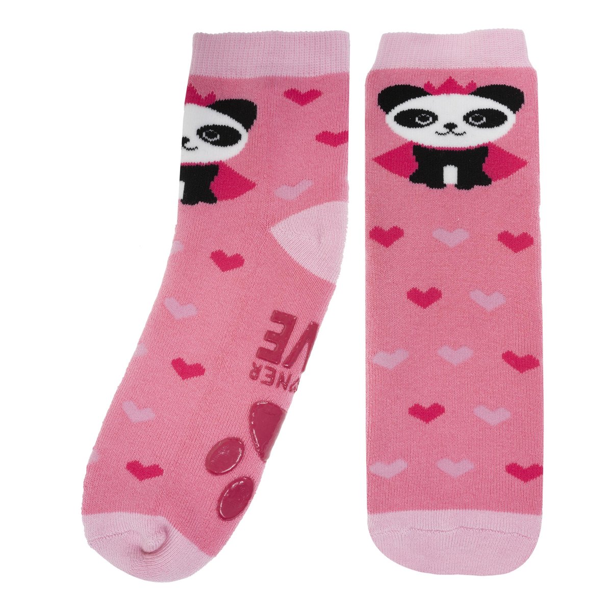 Chaussettes anti-dérapantes coton, picots antidérapants rose, ISOTONER