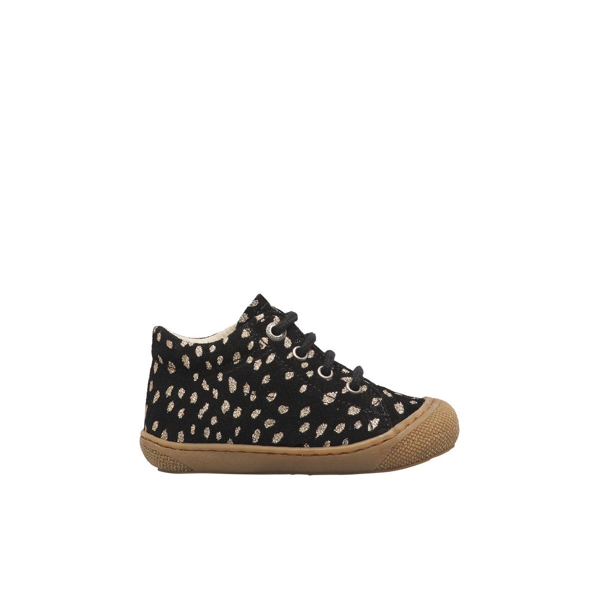 Chaussures premiers pas en suède COCOON noir-platine, NATURINO