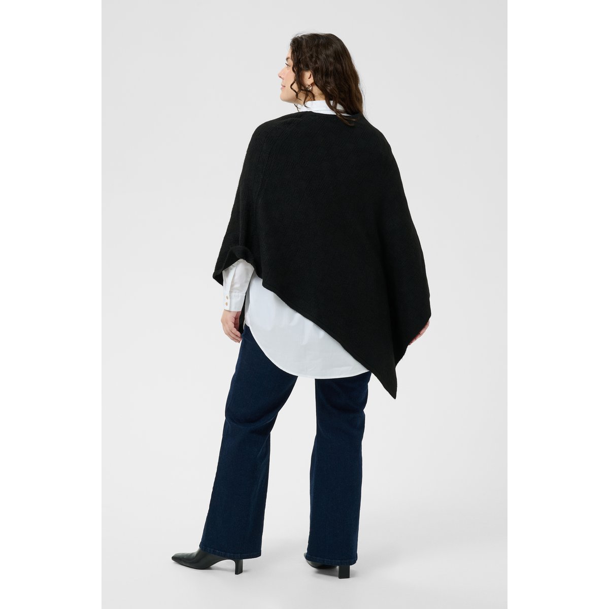 Poncho noir black deep cc., KAFFE CURVE
