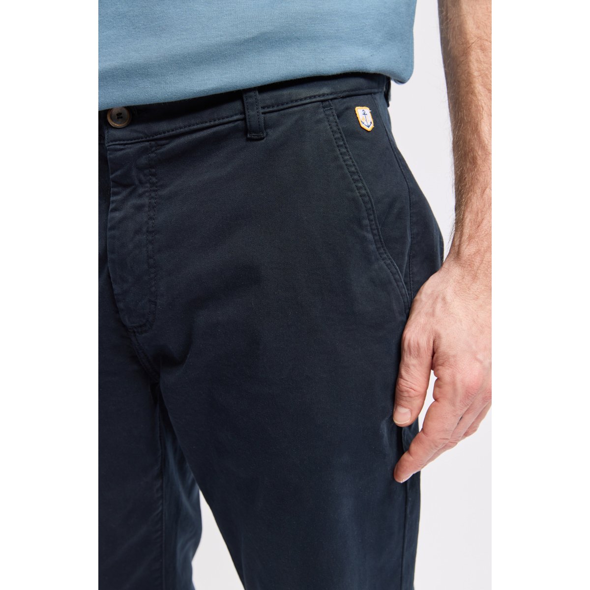 Chino coupe droite en coton rich navy, ARMOR-LUX