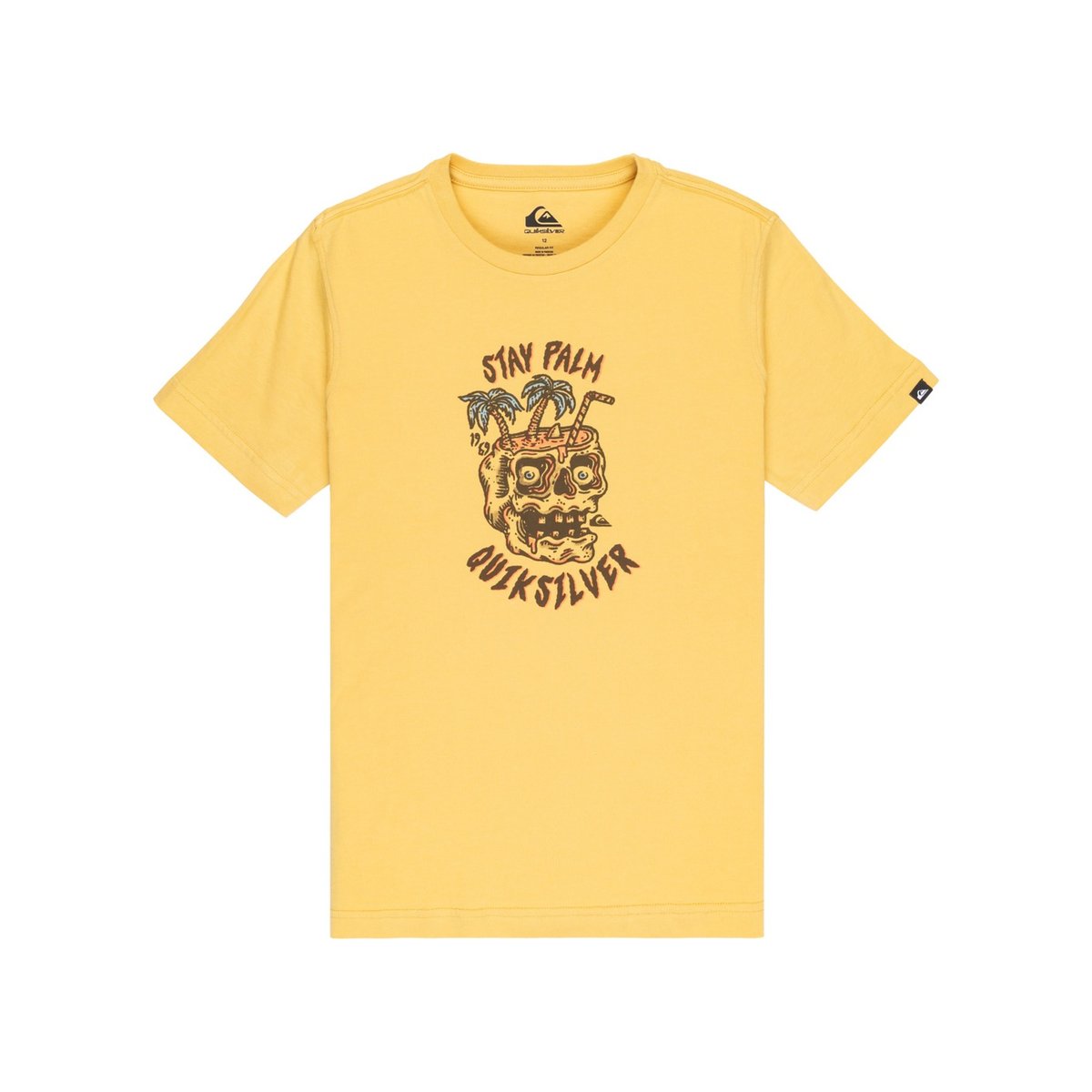 T-shirt manches courtes, imprimé tête de mort jaune rattan, QUIKSILVER