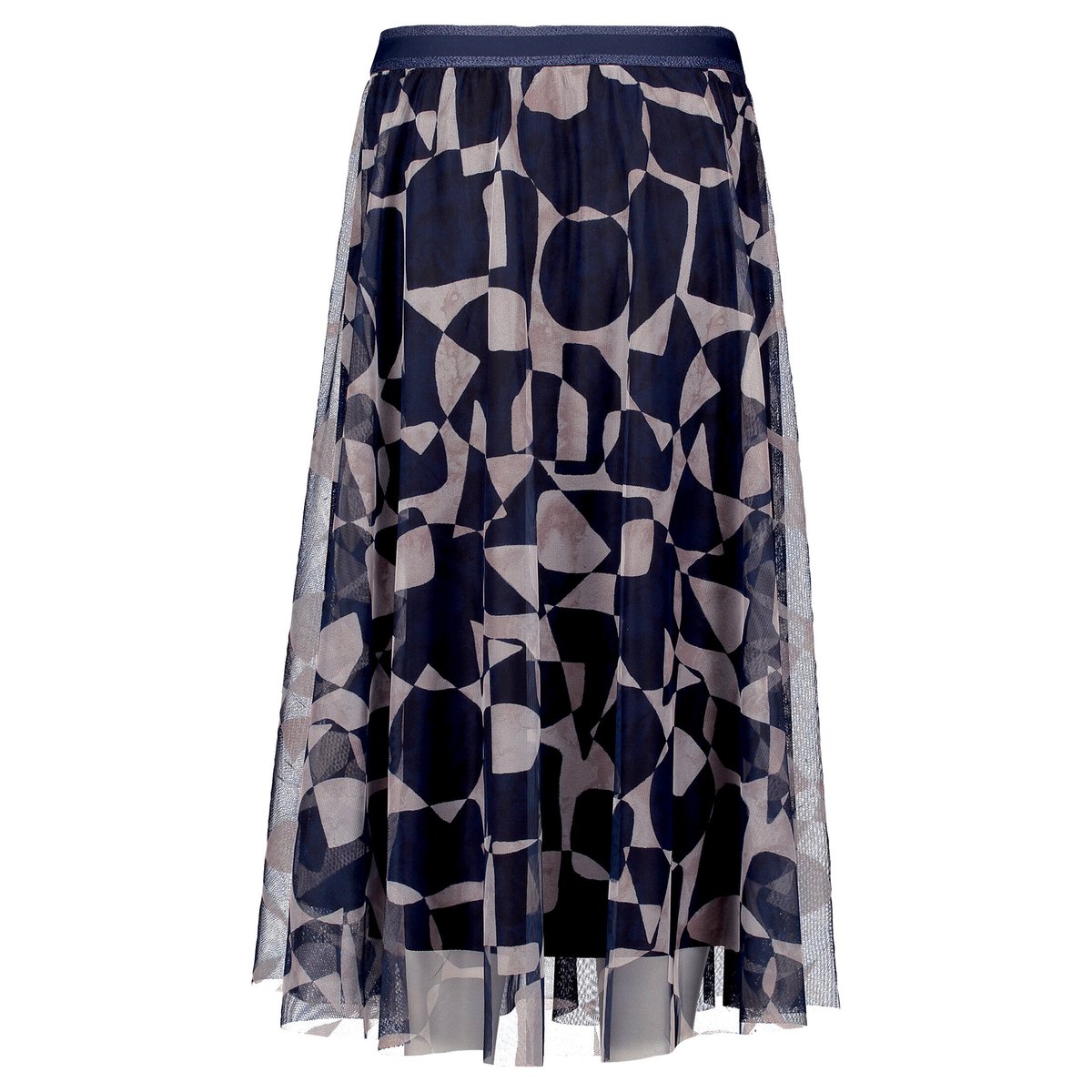 Jupe longueur midi à imprimé dark blue/nature, BETTY & CO