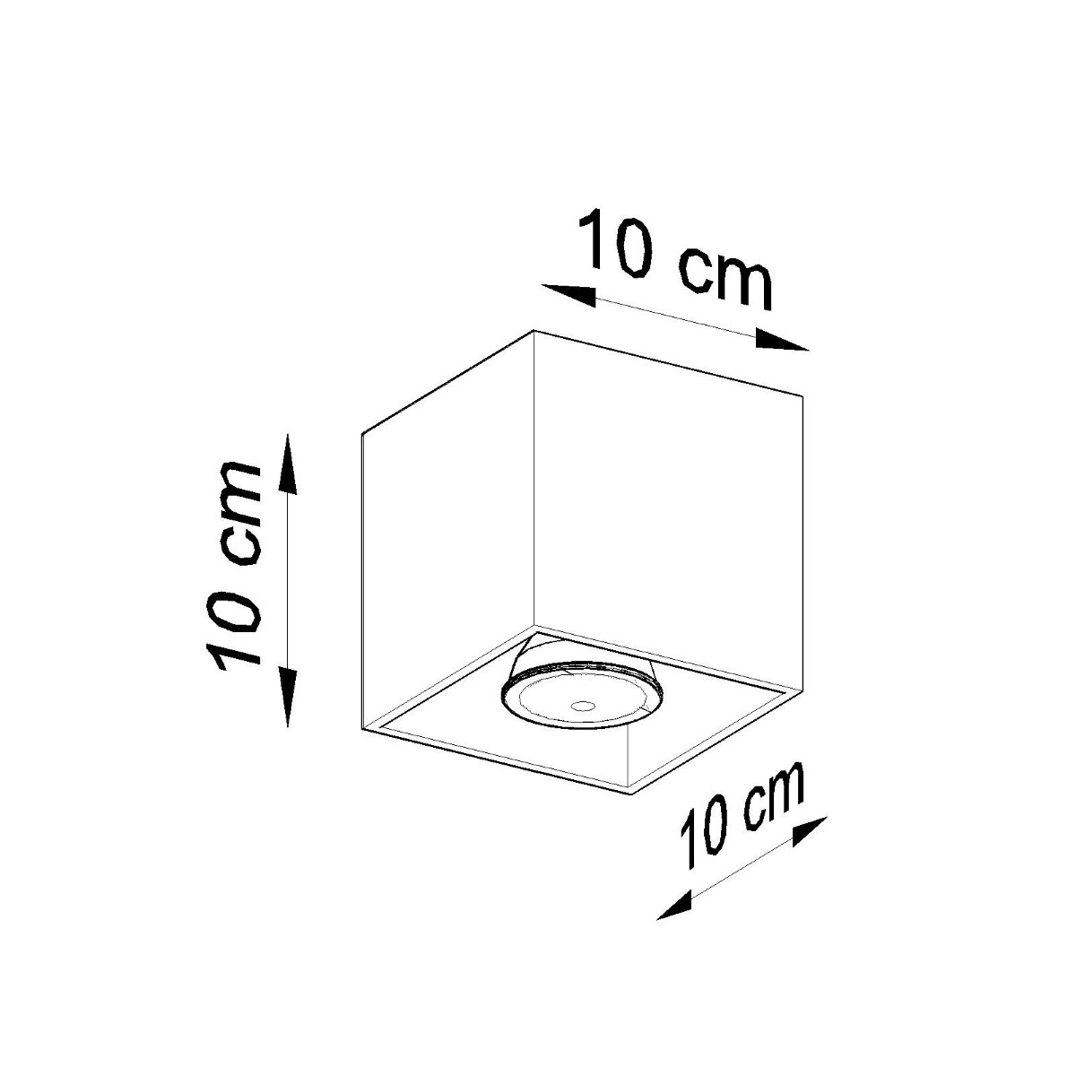 Plafonnier Aluminium Gris GU10 1 Quad gris, EDEN