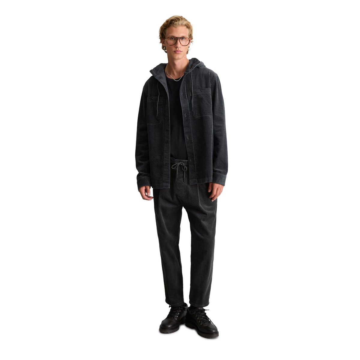 Surchemise en velours côtelé, coupe régulière en coton biologique gris, MARC O’POLO DENIM