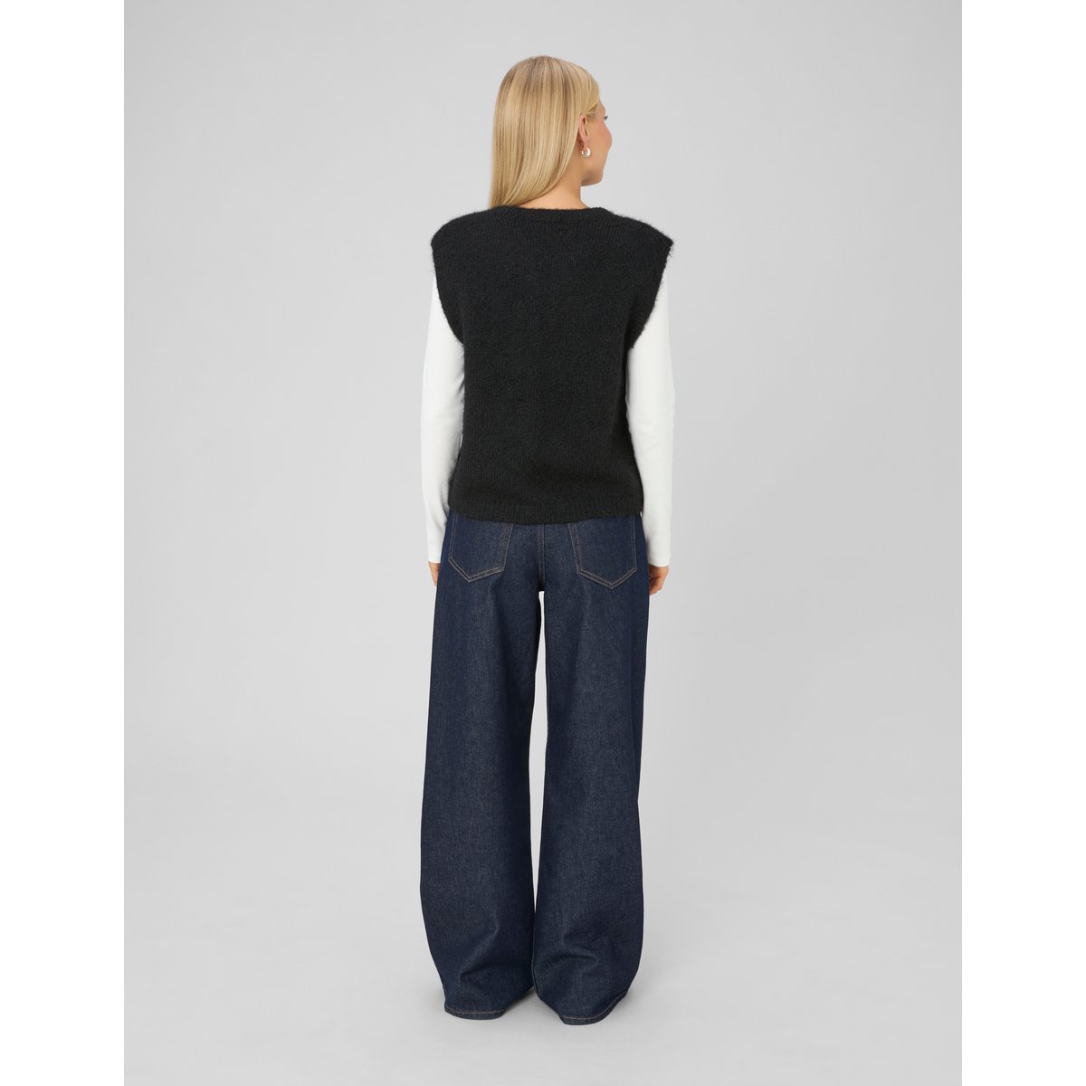 Gilet sans manches à nouer noir, BZB