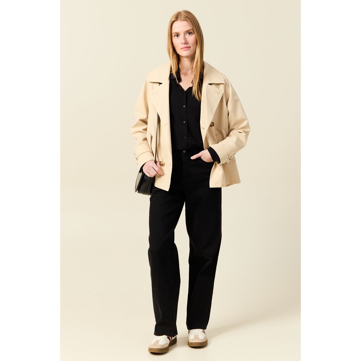 Chemise manches longues fluide noir, BONOBO