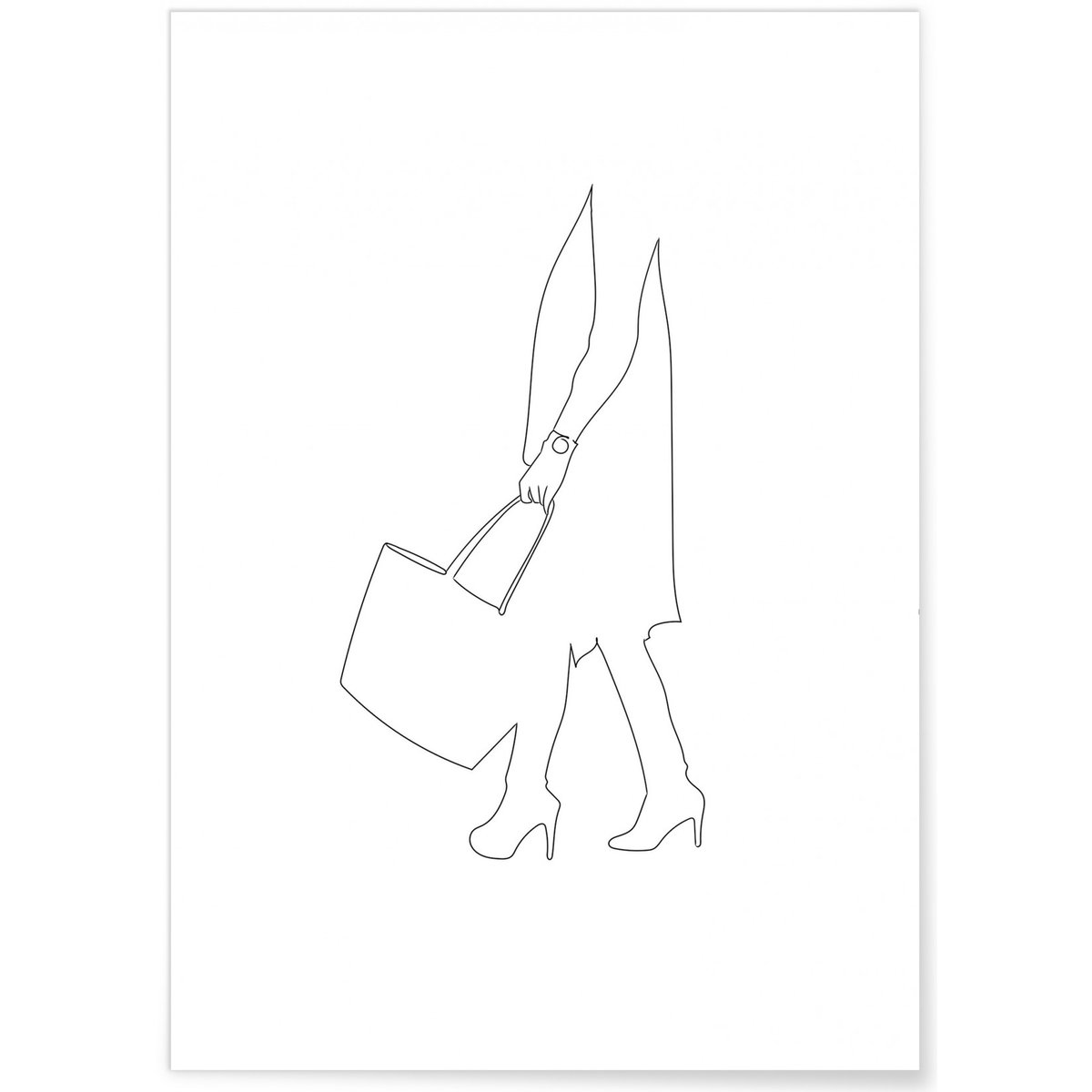 Affiche Line Art Women 7 blanc, L'AFFICHERIE