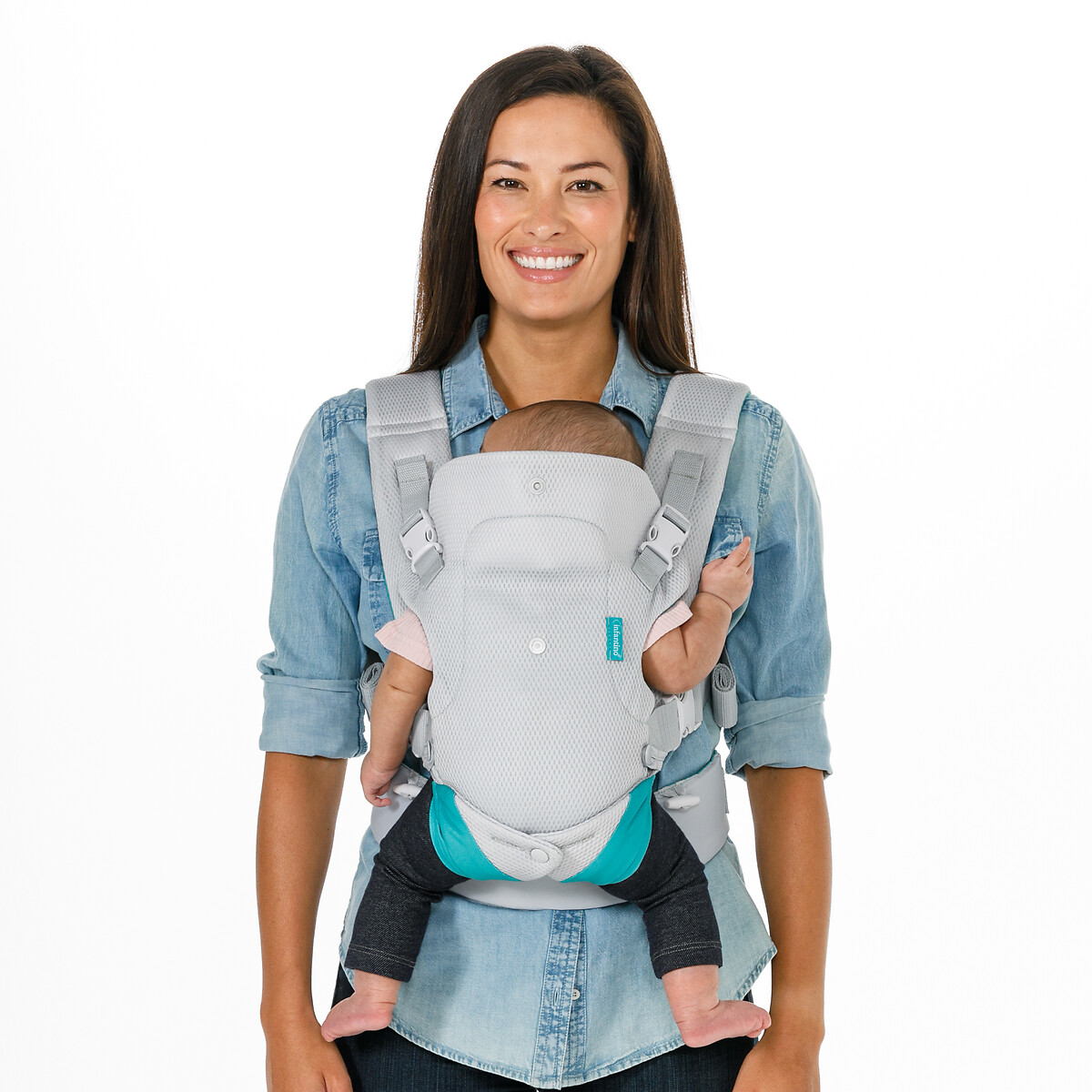 Porte bébé flip 4 en 1 light and airy gris/bleu, INFANTINO