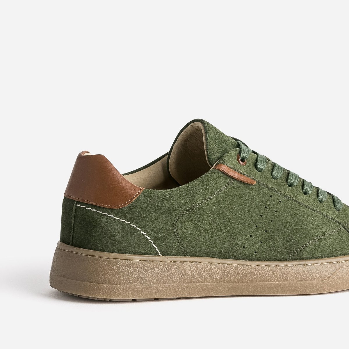 Basket en cuir DIMITRI kaki, ERAM