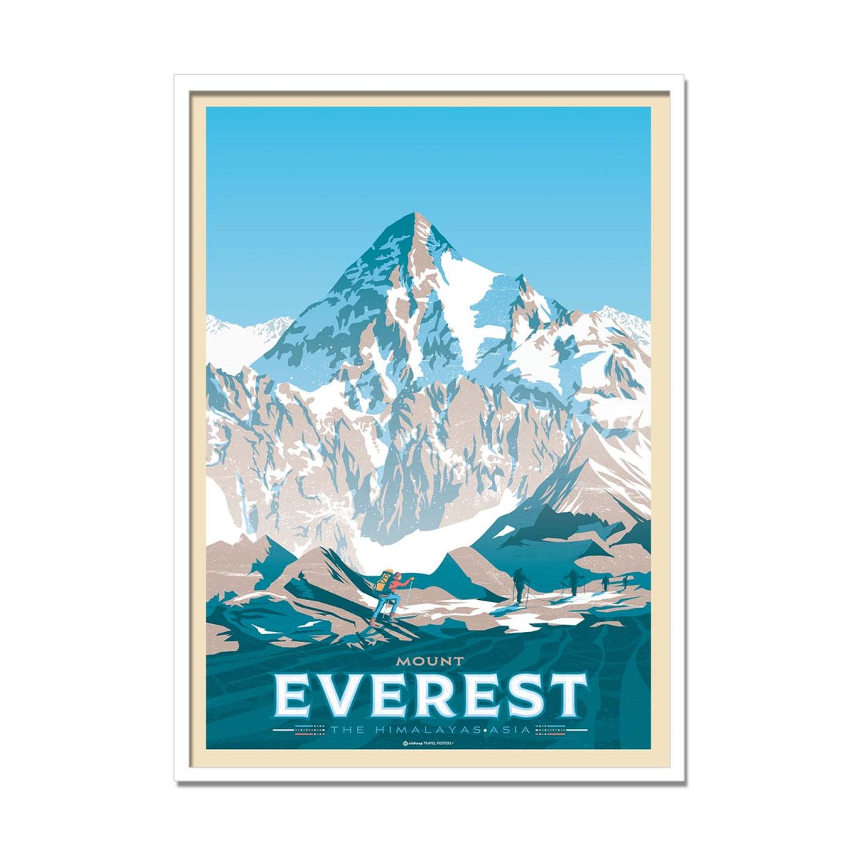 Affiche d'art - Mount Everest - Olahoop Travel Posters bleu, WALL EDITIONS