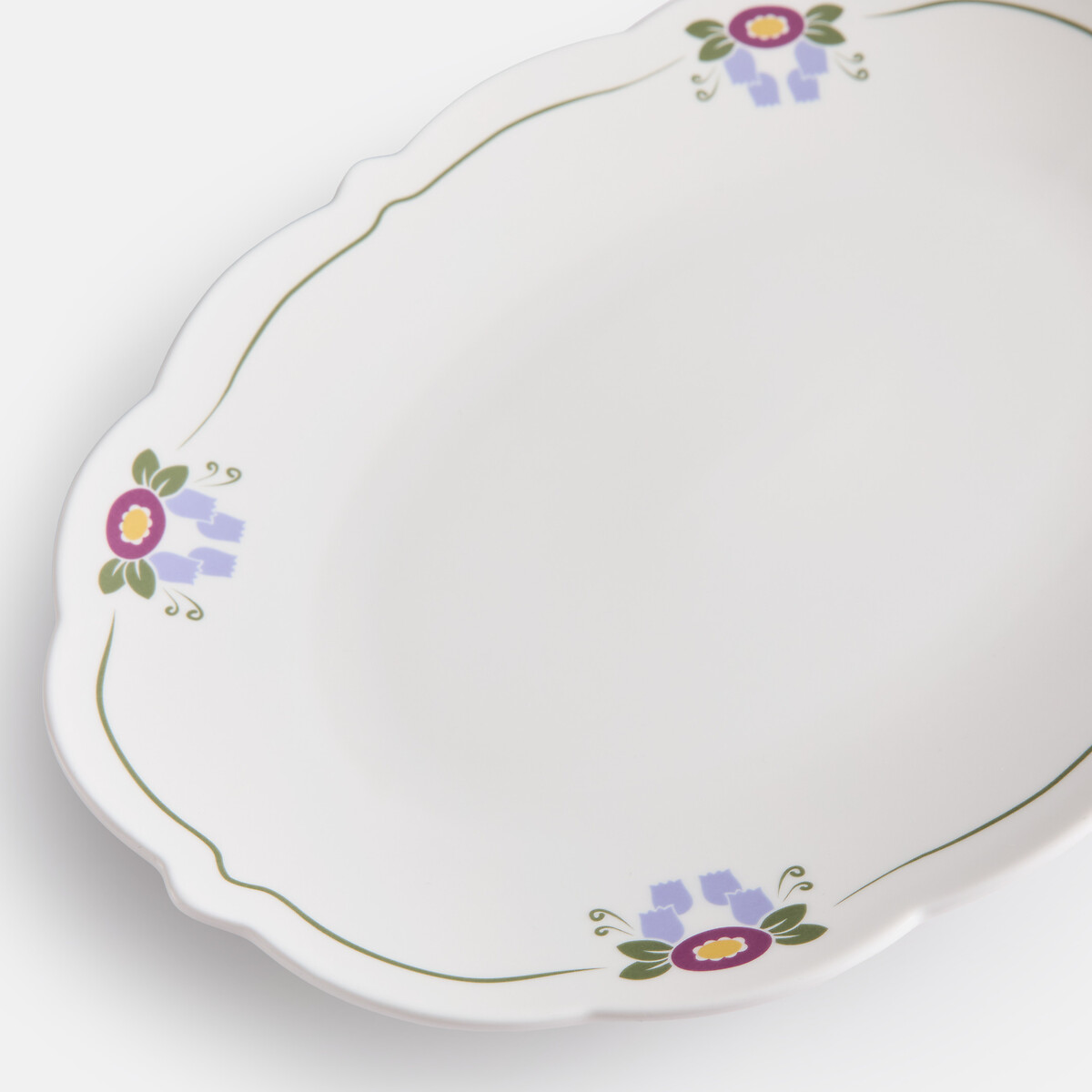Plat de service au décor floral, en porcelaine, POPIE imprimé floral, LA REDOUTE INTERIEURS