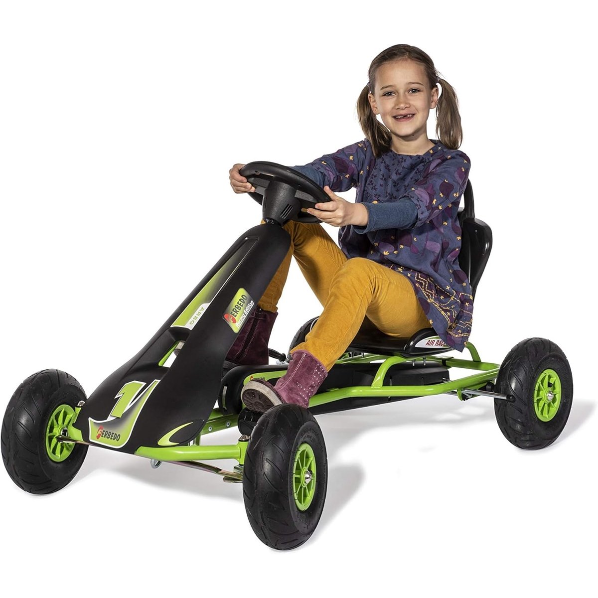 Kart à pédales noir vert Ferbedo GoKart AR 8G noir et vert, ROLLY TOYS