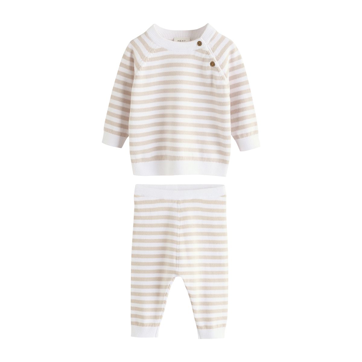 Ensemble haut en maille et legging bébé rayure neutre, NEXT
