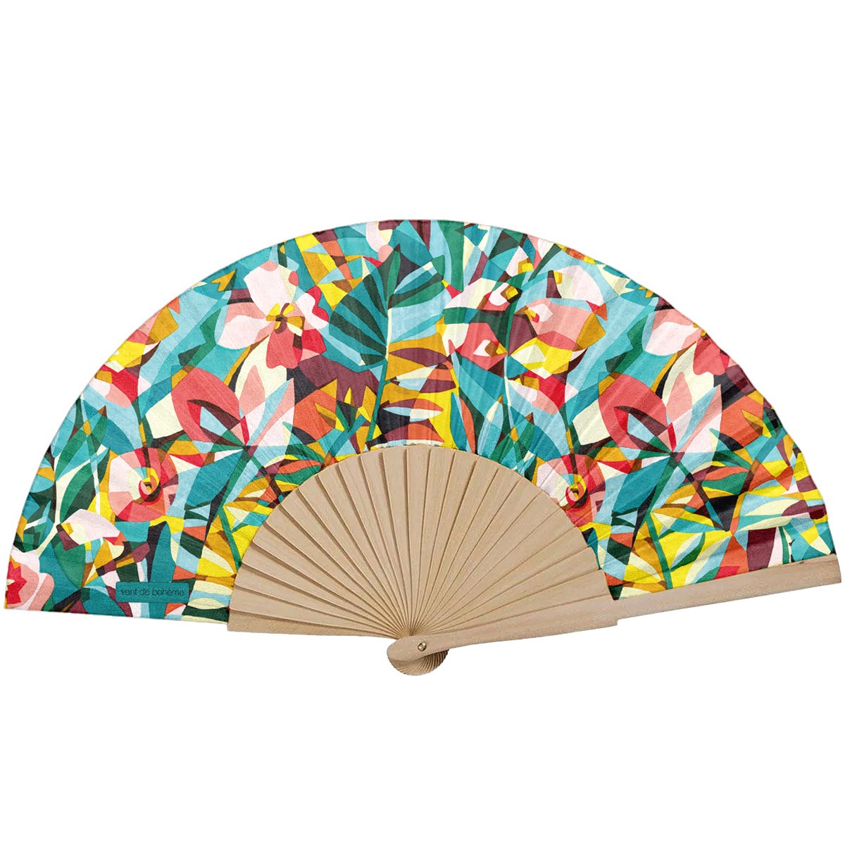 Eventail bois de bouleau BOA multicolore, VENT DE BOHÈME