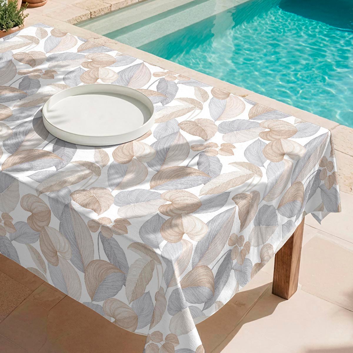 Nappe en coton 100% Leaves - natural écru, NAF NAF HOME
