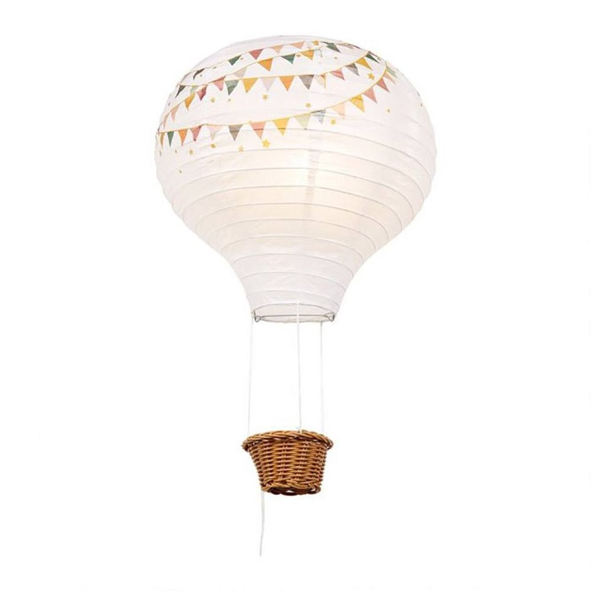 Suspension papier fanions D30 blanc, DECORATIE