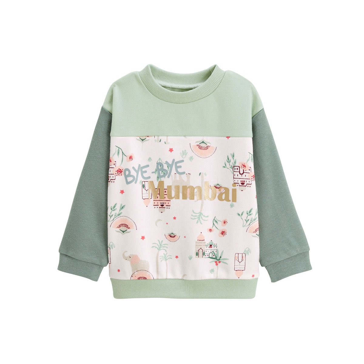 Sweat-shirt enfant Arya vert, PETIT BEGUIN